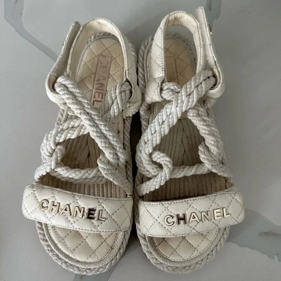 AUTHENTIC — Chanel Rope Sandals (37) - Picture 7 of 9